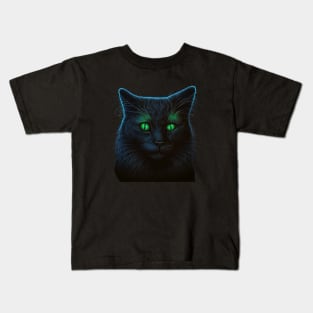 Glowing cat eyes in the dark Kids T-Shirt